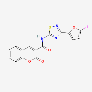 N-[3-(5-iodofuran-2-yl)-1,2,4-thiadiazol-5-yl]-2-oxo-2H-chromene-3-carboxamide