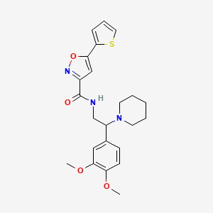 N-[2-(3,4-dimethoxyphenyl)-2-(piperidin-1-yl)ethyl]-5-(thiophen-2-yl)-1,2-oxazole-3-carboxamide