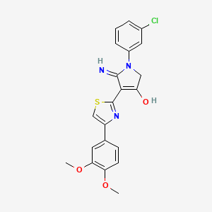 5-amino-1-(3-chlorophenyl)-4-[4-(3,4-dimethoxyphenyl)-1,3-thiazol-2-yl]-1,2-dihydro-3H-pyrrol-3-one