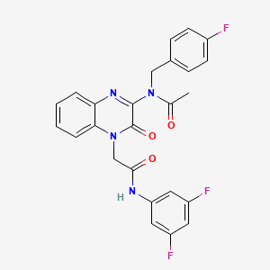 molecular formula C25H19F3N4O3 B11312028 N-(4-{2-[(3,5-difluorophenyl)amino]-2-oxoethyl}-3-oxo-3,4-dihydroquinoxalin-2-yl)-N-(4-fluorobenzyl)acetamide 