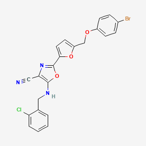 2-{5-[(4-Bromophenoxy)methyl]furan-2-yl}-5-[(2-chlorobenzyl)amino]-1,3-oxazole-4-carbonitrile