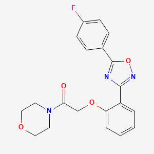 molecular formula C20H18FN3O4 B11312073 2-{2-[5-(4-Fluorophenyl)-1,2,4-oxadiazol-3-yl]phenoxy}-1-(morpholin-4-yl)ethanone 