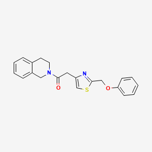 molecular formula C21H20N2O2S B11312106 2-[2-(Phenoxymethyl)-1,3-thiazol-4-YL]-1-(1,2,3,4-tetrahydroisoquinolin-2-YL)ethan-1-one 