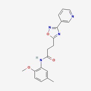 molecular formula C18H18N4O3 B11312107 N-(2-methoxy-5-methylphenyl)-3-[3-(pyridin-3-yl)-1,2,4-oxadiazol-5-yl]propanamide 