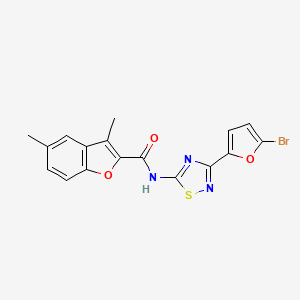 N-[3-(5-bromofuran-2-yl)-1,2,4-thiadiazol-5-yl]-3,5-dimethyl-1-benzofuran-2-carboxamide