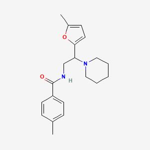 4-methyl-N-[2-(5-methylfuran-2-yl)-2-(piperidin-1-yl)ethyl]benzamide