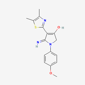 molecular formula C16H17N3O2S B11312131 5-amino-4-(4,5-dimethyl-1,3-thiazol-2-yl)-1-(4-methoxyphenyl)-1,2-dihydro-3H-pyrrol-3-one CAS No. 1040689-40-4