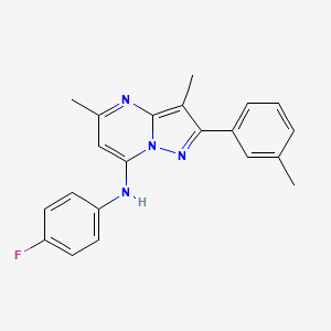 molecular formula C21H19FN4 B11312156 N-(4-fluorophenyl)-3,5-dimethyl-2-(3-methylphenyl)pyrazolo[1,5-a]pyrimidin-7-amine 