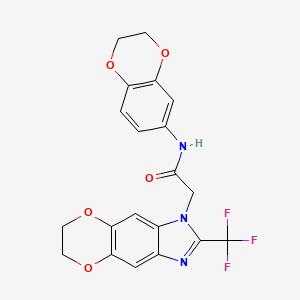 N-(2,3-dihydro-1,4-benzodioxin-6-yl)-2-[2-(trifluoromethyl)-6,7-dihydro-1H-[1,4]dioxino[2,3-f]benzimidazol-1-yl]acetamide