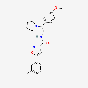 molecular formula C25H29N3O3 B11312180 5-(3,4-dimethylphenyl)-N-[2-(4-methoxyphenyl)-2-(pyrrolidin-1-yl)ethyl]-1,2-oxazole-3-carboxamide 