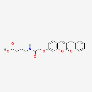 molecular formula C24H25NO6 B11312190 4-({[(3-benzyl-4,8-dimethyl-2-oxo-2H-chromen-7-yl)oxy]acetyl}amino)butanoic acid 