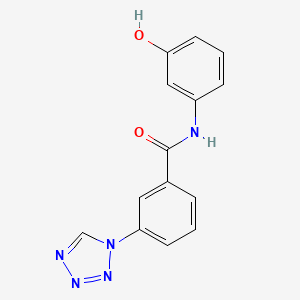 molecular formula C14H11N5O2 B11312197 N-(3-hydroxyphenyl)-3-(1H-tetrazol-1-yl)benzamide 