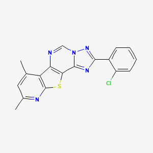 4-(2-chlorophenyl)-11,13-dimethyl-16-thia-3,5,6,8,14-pentazatetracyclo[7.7.0.02,6.010,15]hexadeca-1(9),2,4,7,10(15),11,13-heptaene