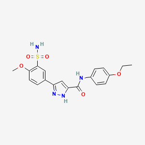 molecular formula C19H20N4O5S B11312219 N-(4-Ethoxyphenyl)-5-(4-methoxy-3-sulfamoylphenyl)-1H-pyrazole-3-carboxamide 