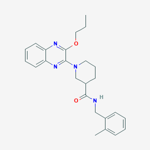 molecular formula C25H30N4O2 B11312223 N-(2-methylbenzyl)-1-(3-propoxyquinoxalin-2-yl)piperidine-3-carboxamide 