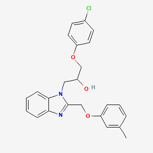 molecular formula C24H23ClN2O3 B11312231 1-(4-chlorophenoxy)-3-{2-[(3-methylphenoxy)methyl]-1H-benzimidazol-1-yl}propan-2-ol 