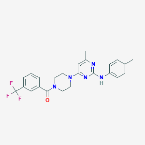 4-methyl-N-(4-methylphenyl)-6-{4-[3-(trifluoromethyl)benzoyl]piperazin-1-yl}pyrimidin-2-amine