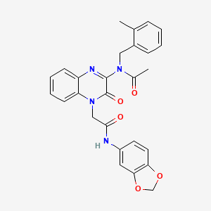 N-{4-[2-(1,3-benzodioxol-5-ylamino)-2-oxoethyl]-3-oxo-3,4-dihydroquinoxalin-2-yl}-N-(2-methylbenzyl)acetamide