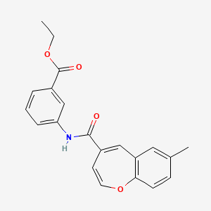 molecular formula C21H19NO4 B11312261 Ethyl 3-{[(7-methyl-1-benzoxepin-4-yl)carbonyl]amino}benzoate 