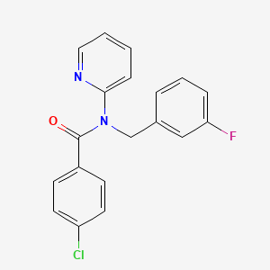 molecular formula C19H14ClFN2O B11312275 4-chloro-N-(3-fluorobenzyl)-N-(pyridin-2-yl)benzamide 