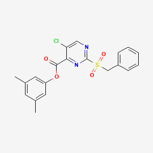 molecular formula C20H17ClN2O4S B11312277 3,5-Dimethylphenyl 2-(benzylsulfonyl)-5-chloropyrimidine-4-carboxylate 