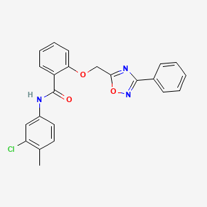 N-(3-chloro-4-methylphenyl)-2-[(3-phenyl-1,2,4-oxadiazol-5-yl)methoxy]benzamide