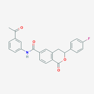 N-(3-acetylphenyl)-3-(4-fluorophenyl)-1-oxo-3,4-dihydro-1H-isochromene-6-carboxamide