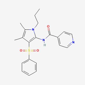 N-[4,5-dimethyl-3-(phenylsulfonyl)-1-propyl-1H-pyrrol-2-yl]pyridine-4-carboxamide