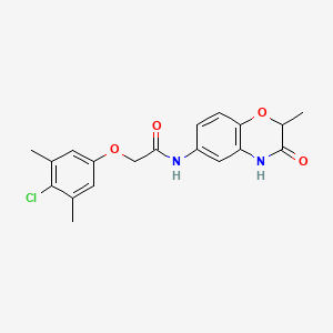 molecular formula C19H19ClN2O4 B11312307 2-(4-chloro-3,5-dimethylphenoxy)-N-(2-methyl-3-oxo-3,4-dihydro-2H-1,4-benzoxazin-6-yl)acetamide 