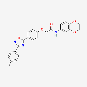 molecular formula C25H21N3O5 B11312320 N-(2,3-dihydro-1,4-benzodioxin-6-yl)-2-{4-[3-(4-methylphenyl)-1,2,4-oxadiazol-5-yl]phenoxy}acetamide CAS No. 1071360-60-5