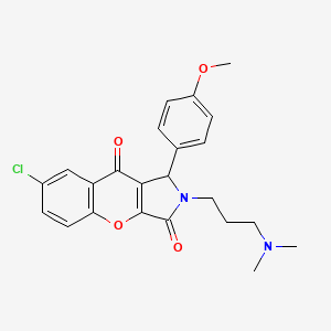 molecular formula C23H23ClN2O4 B11312343 7-Chloro-2-[3-(dimethylamino)propyl]-1-(4-methoxyphenyl)-1,2-dihydrochromeno[2,3-c]pyrrole-3,9-dione 