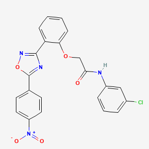 molecular formula C22H15ClN4O5 B11312353 N-(3-chlorophenyl)-2-{2-[5-(4-nitrophenyl)-1,2,4-oxadiazol-3-yl]phenoxy}acetamide 