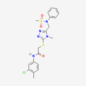 molecular formula C20H22ClN5O3S2 B11312360 N-(3-chloro-4-methylphenyl)-2-[(4-methyl-5-{[(methylsulfonyl)(phenyl)amino]methyl}-4H-1,2,4-triazol-3-yl)sulfanyl]acetamide 