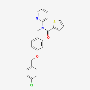 molecular formula C24H19ClN2O2S B11312385 N-{4-[(4-chlorobenzyl)oxy]benzyl}-N-(pyridin-2-yl)thiophene-2-carboxamide 