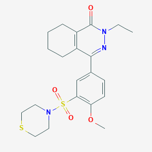 2-ethyl-4-[4-methoxy-3-(thiomorpholin-4-ylsulfonyl)phenyl]-5,6,7,8-tetrahydrophthalazin-1(2H)-one