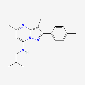 molecular formula C19H24N4 B11312393 3,5-dimethyl-2-(4-methylphenyl)-N-(2-methylpropyl)pyrazolo[1,5-a]pyrimidin-7-amine 