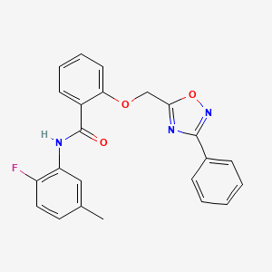 N-(2-fluoro-5-methylphenyl)-2-[(3-phenyl-1,2,4-oxadiazol-5-yl)methoxy]benzamide