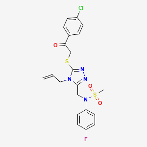 N-[(5-{[2-(4-Chlorophenyl)-2-oxoethyl]sulfanyl}-4-(prop-2-EN-1-YL)-4H-1,2,4-triazol-3-YL)methyl]-N-(4-fluorophenyl)methanesulfonamide