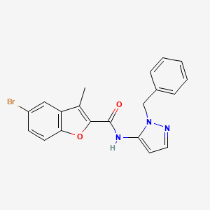 molecular formula C20H16BrN3O2 B11312451 N-(1-benzyl-1H-pyrazol-5-yl)-5-bromo-3-methyl-1-benzofuran-2-carboxamide 