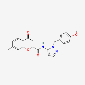 N-[1-(4-methoxybenzyl)-1H-pyrazol-5-yl]-7,8-dimethyl-4-oxo-4H-chromene-2-carboxamide