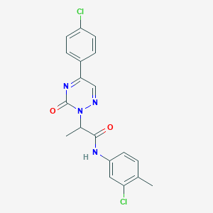 molecular formula C19H16Cl2N4O2 B11312468 N-(3-chloro-4-methylphenyl)-2-[5-(4-chlorophenyl)-3-oxo-1,2,4-triazin-2(3H)-yl]propanamide 