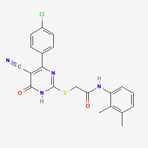 molecular formula C21H17ClN4O2S B11312492 2-{[4-(4-Chlorophenyl)-5-cyano-6-oxo-1,6-dihydropyrimidin-2-YL]sulfanyl}-N-(2,3-dimethylphenyl)acetamide 