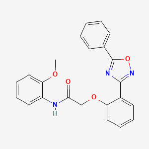 molecular formula C23H19N3O4 B11312519 N-(2-methoxyphenyl)-2-[2-(5-phenyl-1,2,4-oxadiazol-3-yl)phenoxy]acetamide 