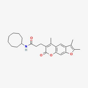 N-Cyclooctyl-3-{2,3,5-trimethyl-7-oxo-7H-furo[3,2-G]chromen-6-YL}propanamide