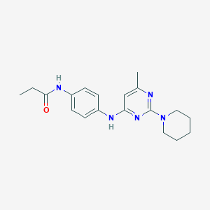 N-(4-((6-methyl-2-(piperidin-1-yl)pyrimidin-4-yl)amino)phenyl)propionamide