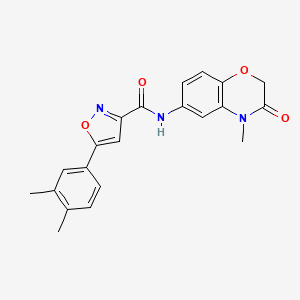 molecular formula C21H19N3O4 B11312571 5-(3,4-dimethylphenyl)-N-(4-methyl-3-oxo-3,4-dihydro-2H-1,4-benzoxazin-6-yl)-1,2-oxazole-3-carboxamide 