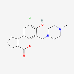 molecular formula C18H21ClN2O3 B11312577 8-chloro-7-hydroxy-6-[(4-methylpiperazin-1-yl)methyl]-2,3-dihydrocyclopenta[c]chromen-4(1H)-one 