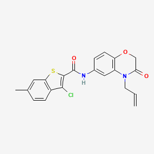 3-chloro-6-methyl-N-[3-oxo-4-(prop-2-en-1-yl)-3,4-dihydro-2H-1,4-benzoxazin-6-yl]-1-benzothiophene-2-carboxamide