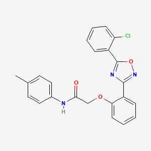 molecular formula C23H18ClN3O3 B11312634 2-{2-[5-(2-chlorophenyl)-1,2,4-oxadiazol-3-yl]phenoxy}-N-(4-methylphenyl)acetamide 