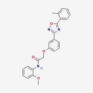 molecular formula C24H21N3O4 B11312641 N-(2-methoxyphenyl)-2-{3-[5-(2-methylphenyl)-1,2,4-oxadiazol-3-yl]phenoxy}acetamide 